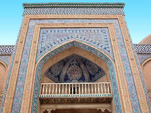 Glazed tiling of Khorezm own characteristic style.